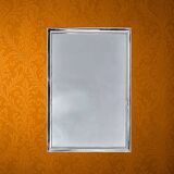 Vintage rectangular mirror Deknudt – polished aluminium frame – Belgium 1970s