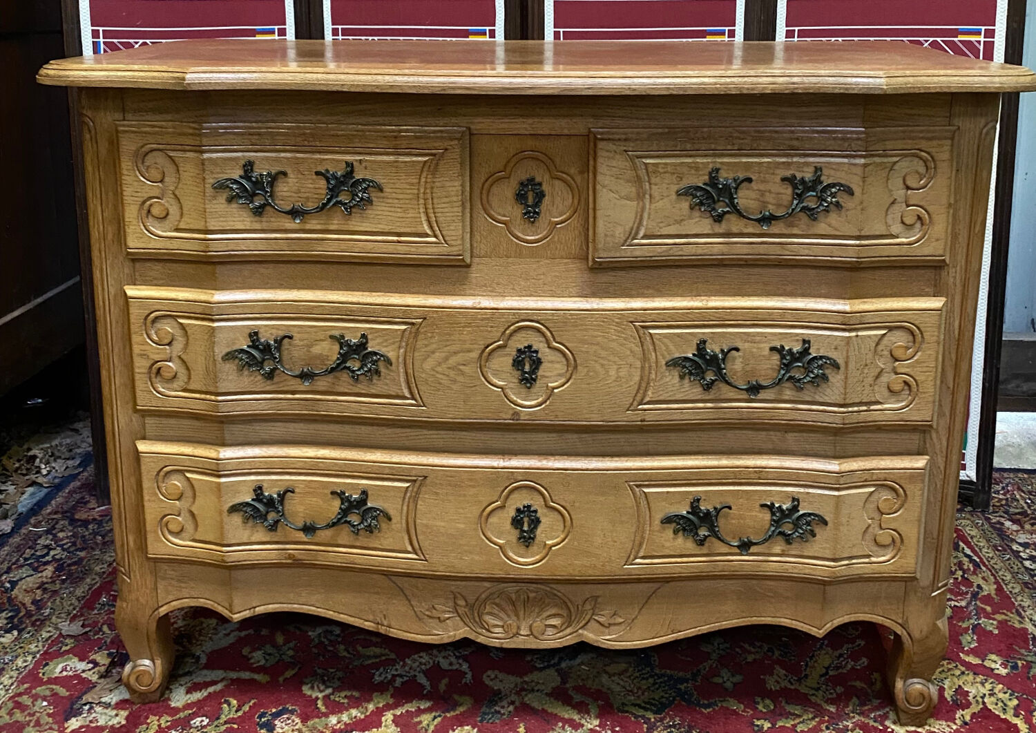 Louis XV style cherry chest of drawers