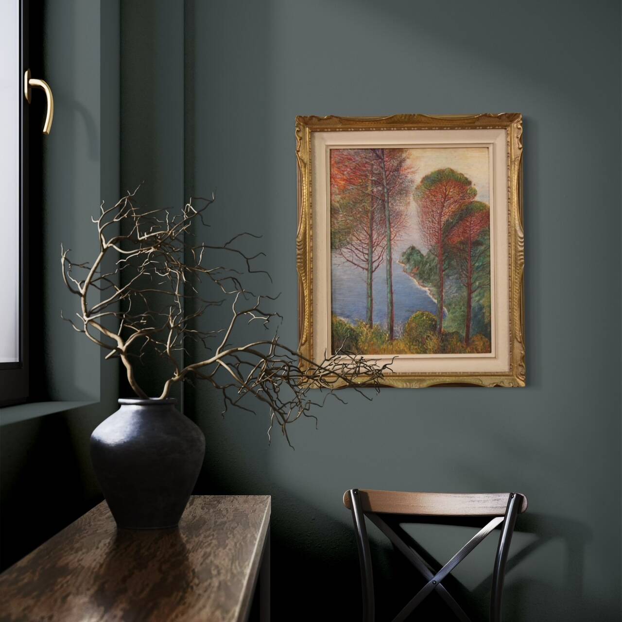 Italian landscape signed painting 20th century