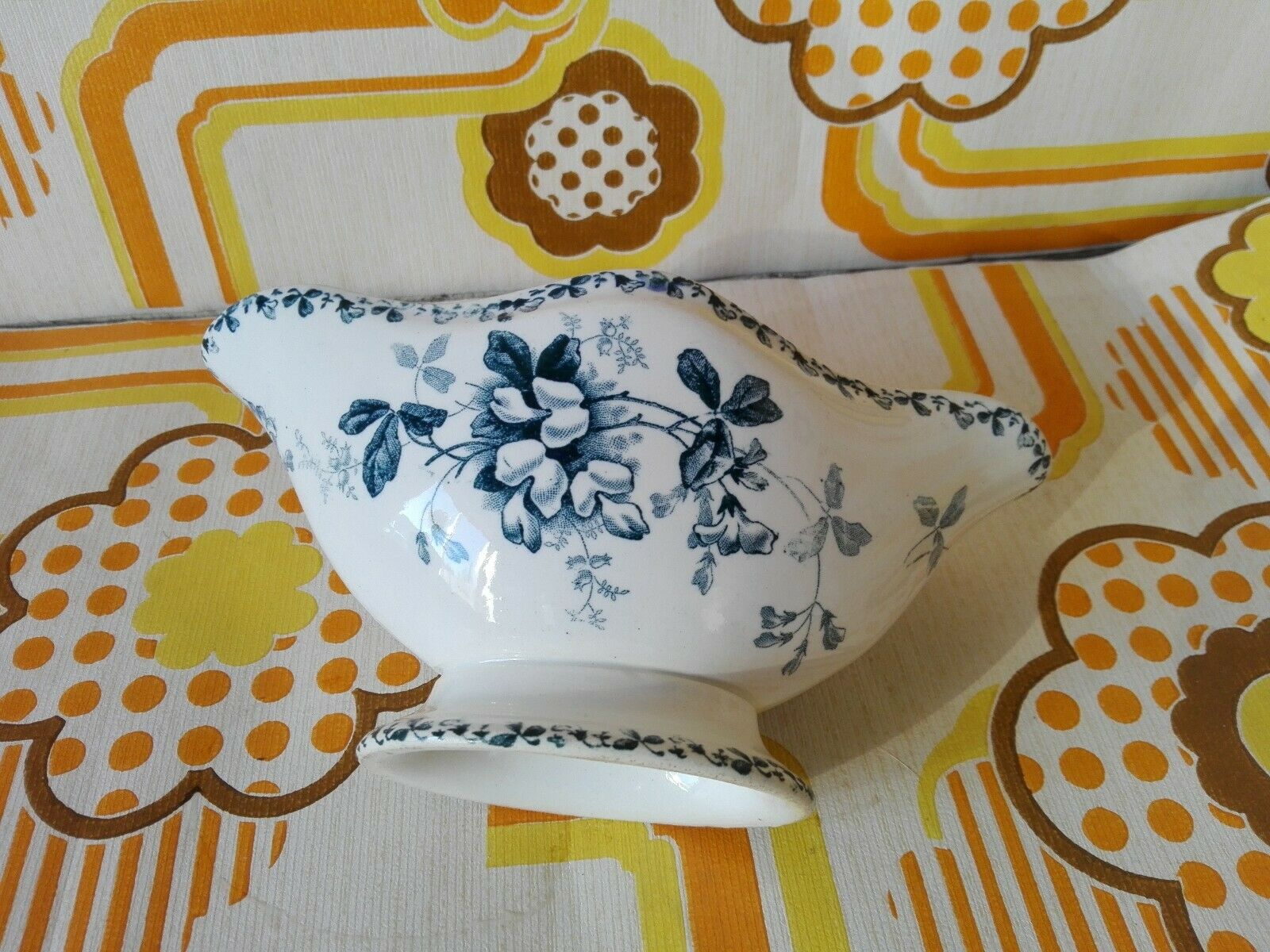 Saint Amand Hamage acacia floral pattern petrol blue vintage