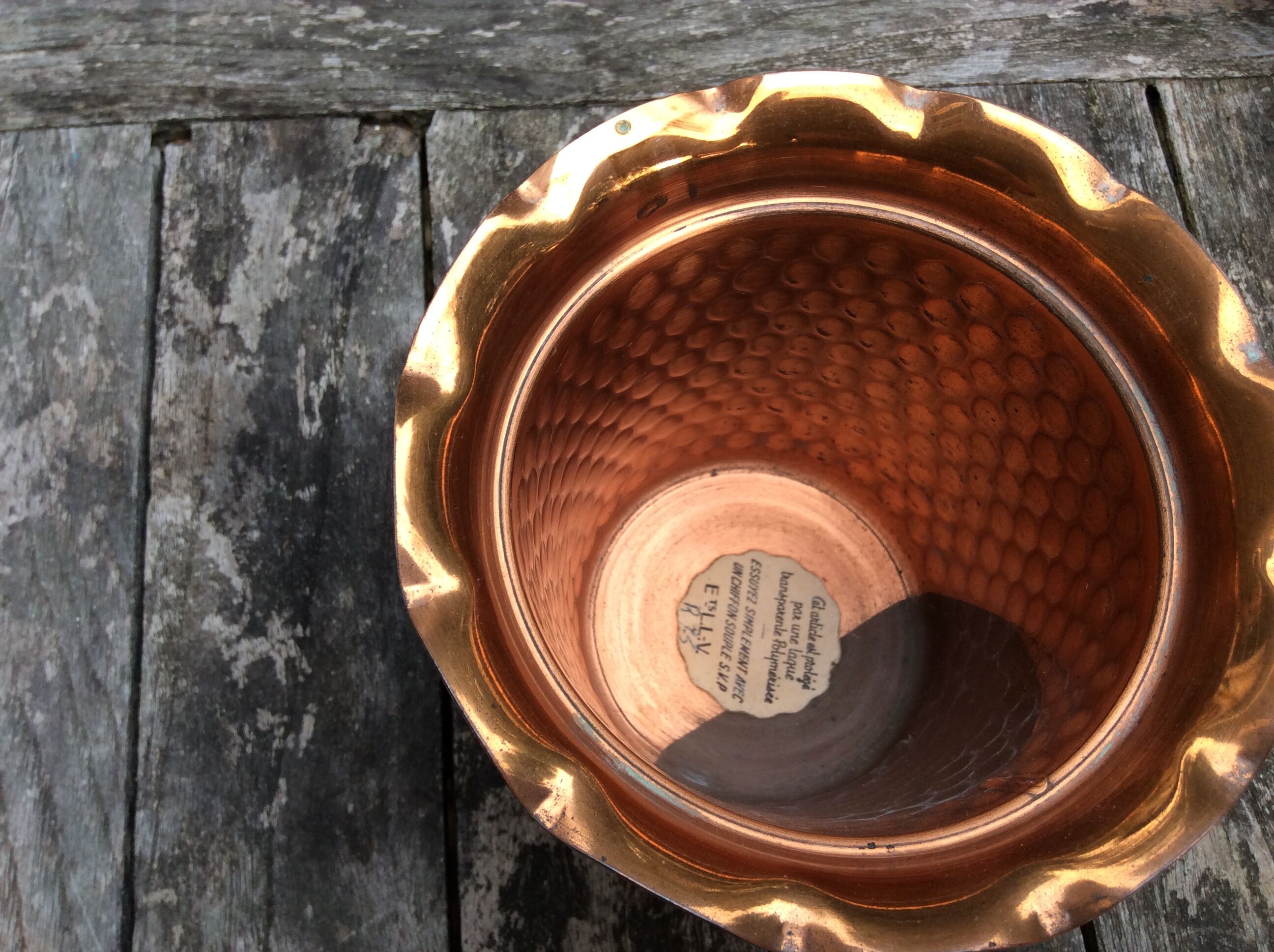 Copper pot cover
