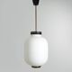 Chandelier in white opaline glass and brass, 1950s