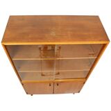 Buffet haut vintage en placage de teck, vitrine, design scandinave