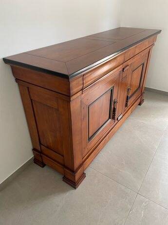 High-end walnut/hazelnut wood buffet handmade – French manufacturing
