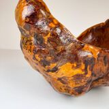 Exceptional large bowl in organic Swedish folk root, around 1960.