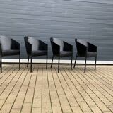 4x Original labeled Black Costes dining chairs by Philippe Starck