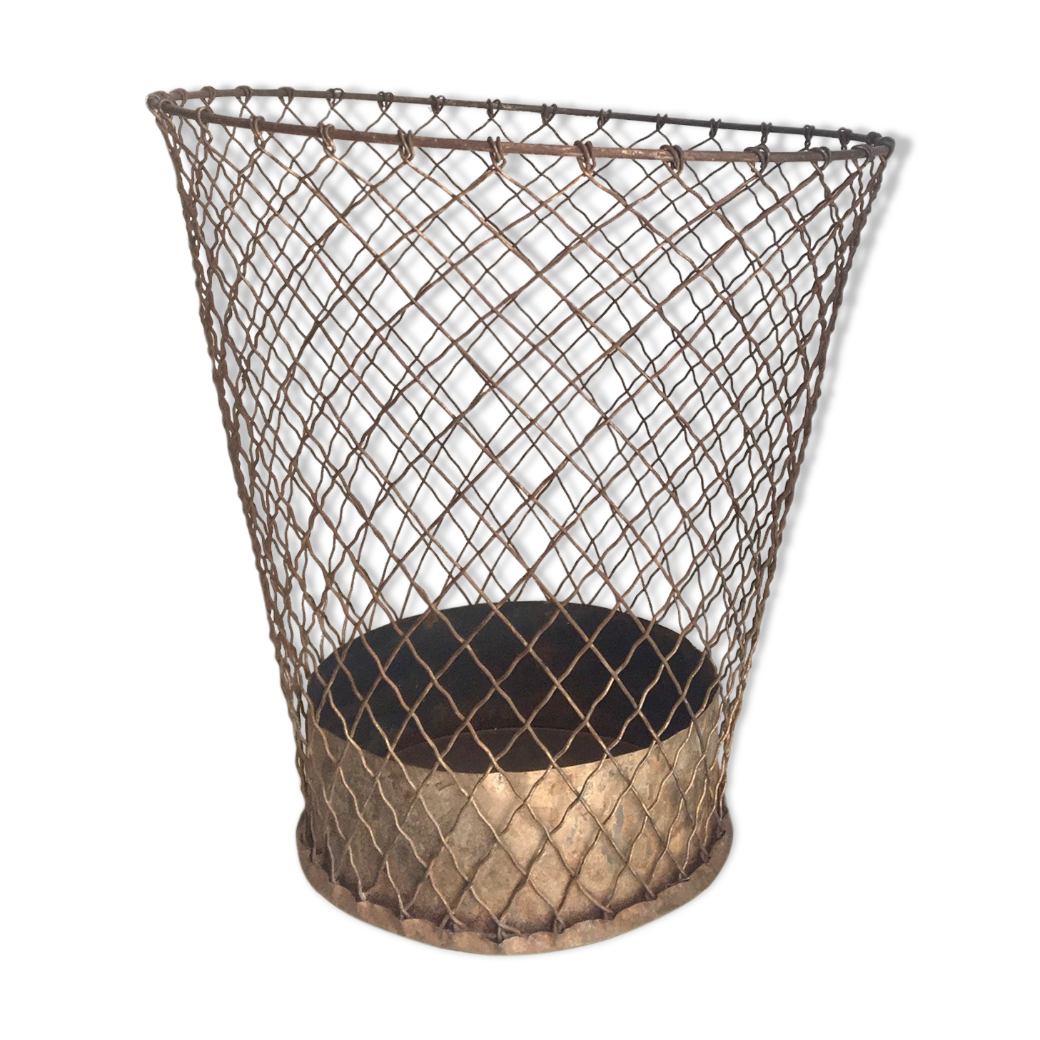 Brass paper basket, ca 1900
