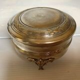 Antique silver-plated tripod box in the Louis XVI style.