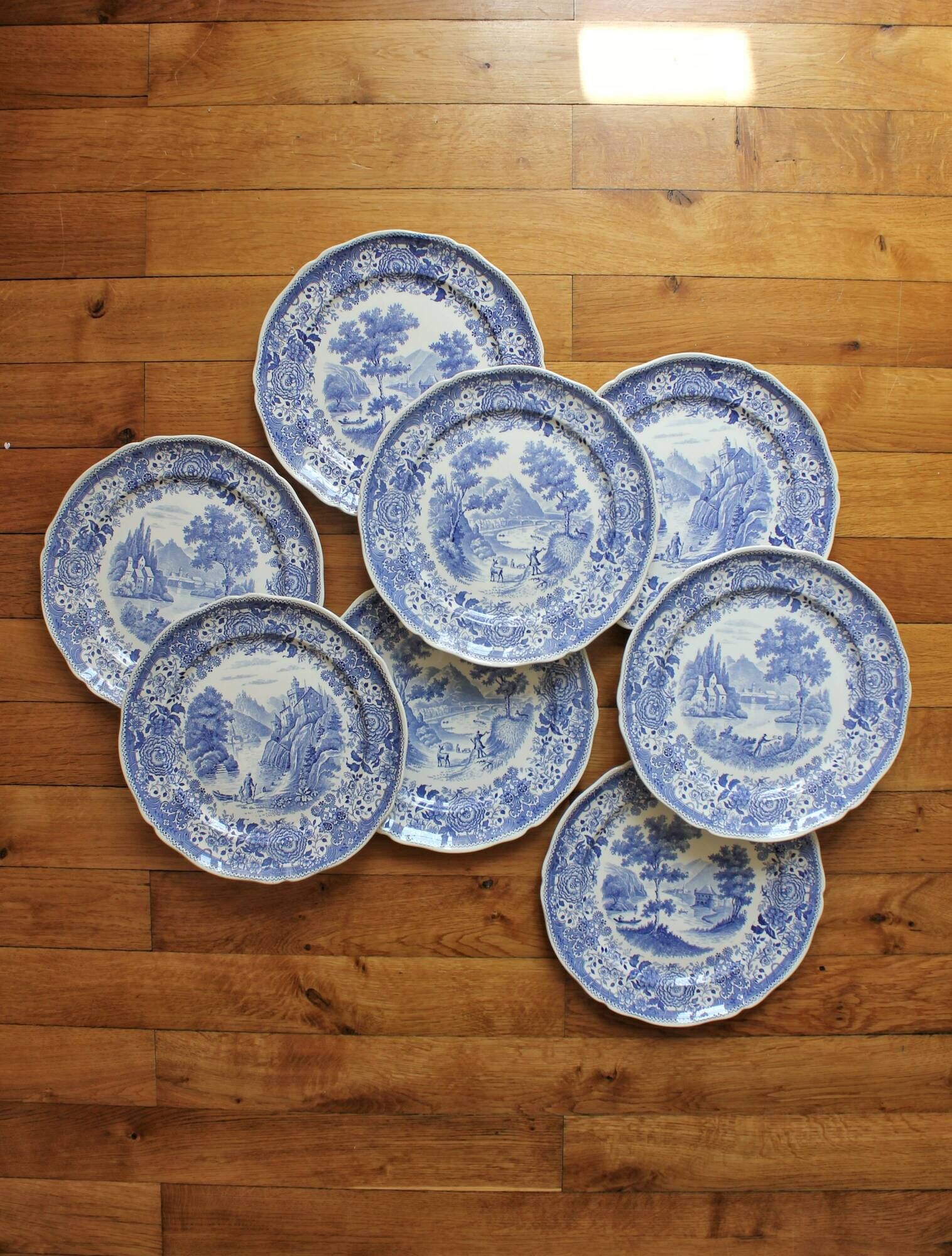 8 flat plates in earthenware "Burgenland" Villeroy and vintage Boch