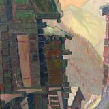 Vue de paysage Suisse,"Findeln mit Matterhorn", Fr. WIPPERMAN, 1937