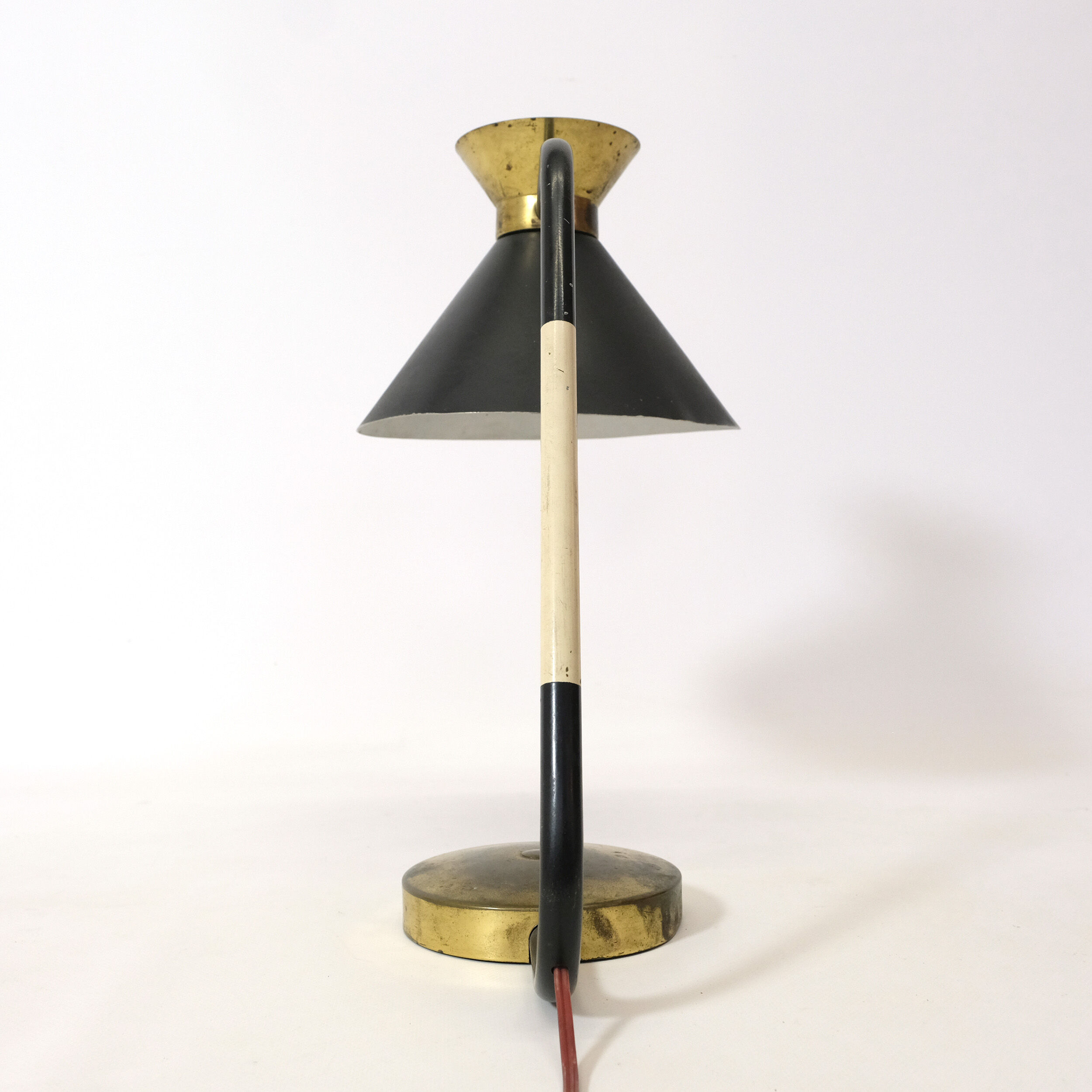 Black and gold diabolo desk lamp, Jumo, 1950/1960