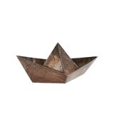 Modern silver-plated paper boat sculpture, Paola C. Aldo Cibic Italy 1980