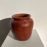 Brutalist ochre terracotta pot