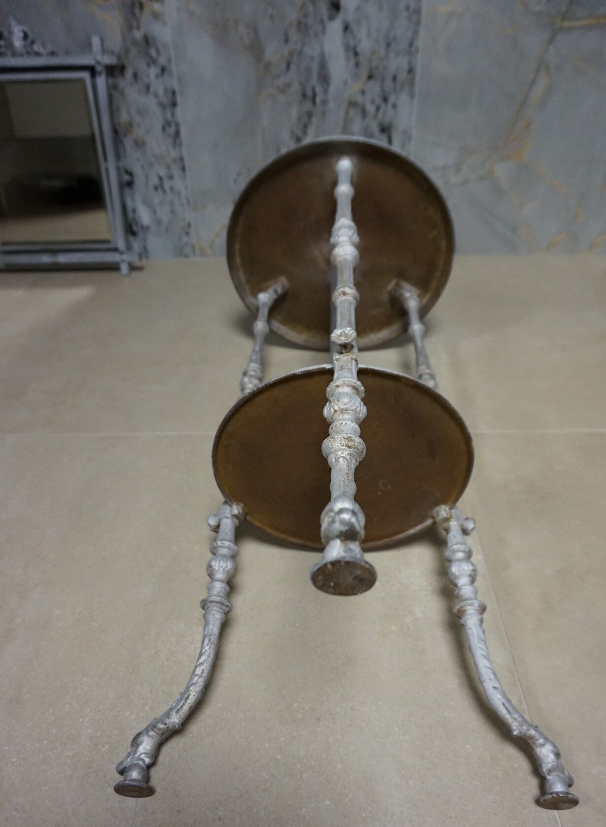 French cast iron adjustable shaving stand