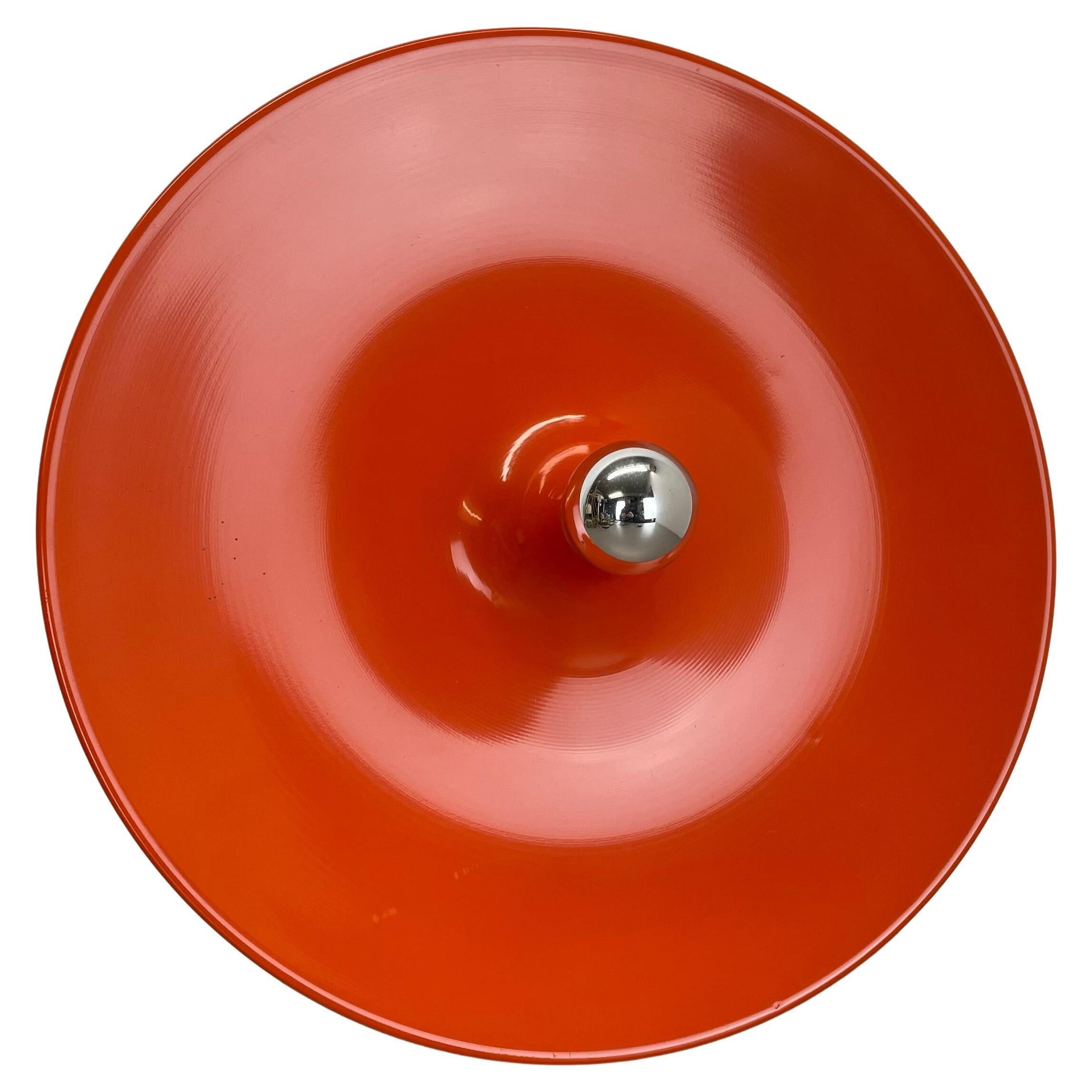 Rare Orange 50cm Charlotte Perriand Disc Wall Light by Staff, Germany 1970