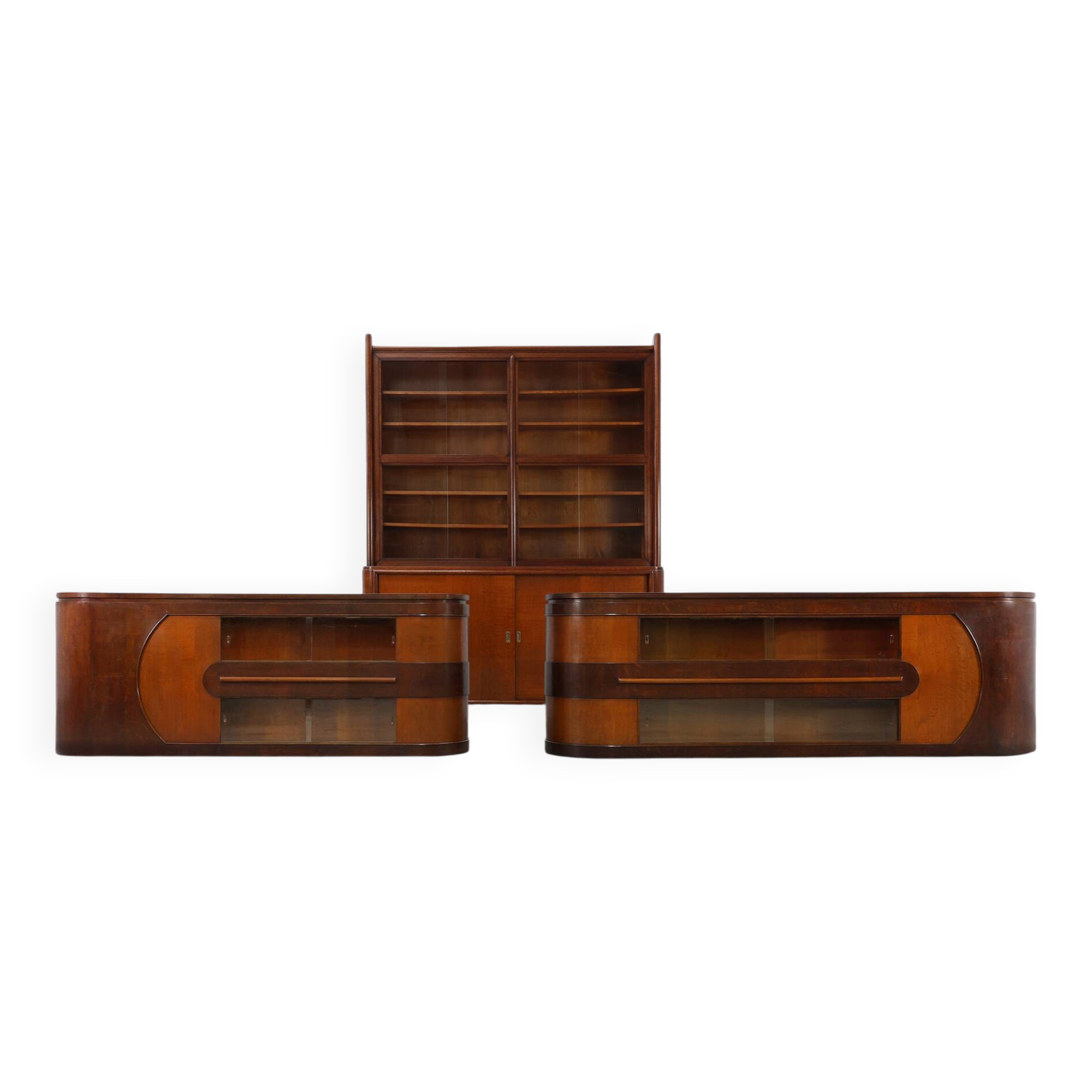 Ensemble of 2 Art Deco Counters and 1 cabinet attr. to De Coene, Belgium,19