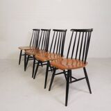 Set of 4 Fanett model slatted chairs, Tapiovaara, 1960s