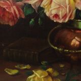 Large Flower Painting Still Life Roses Oil on Canvas 100x60cm