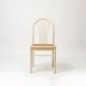 Lot de 2 chaises de salle à manger postmodernes en bois peint en blanc et rotin, années 1980