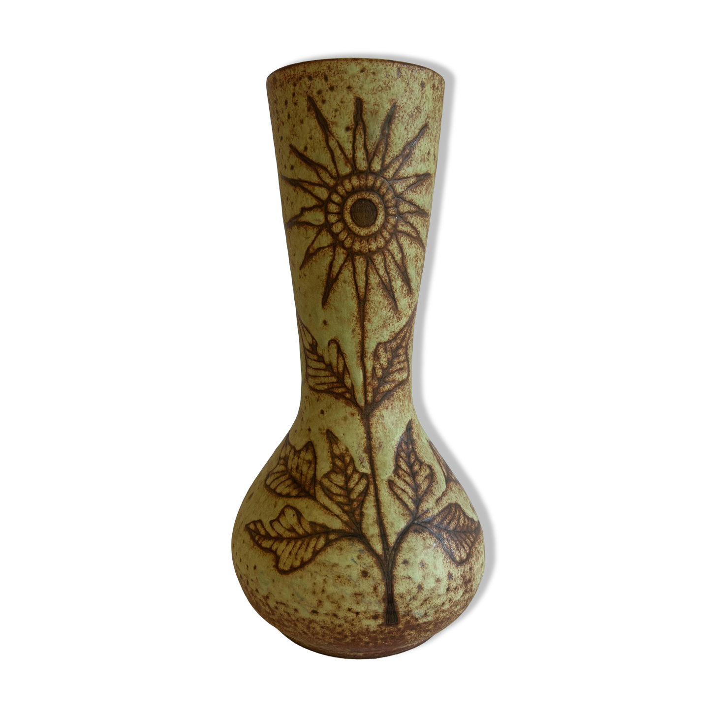 Vallauris ceramic Sunflower vase by Jacques Fonck & Jean Mateo circa 1970