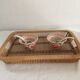 Wicker and rattan vintage tray