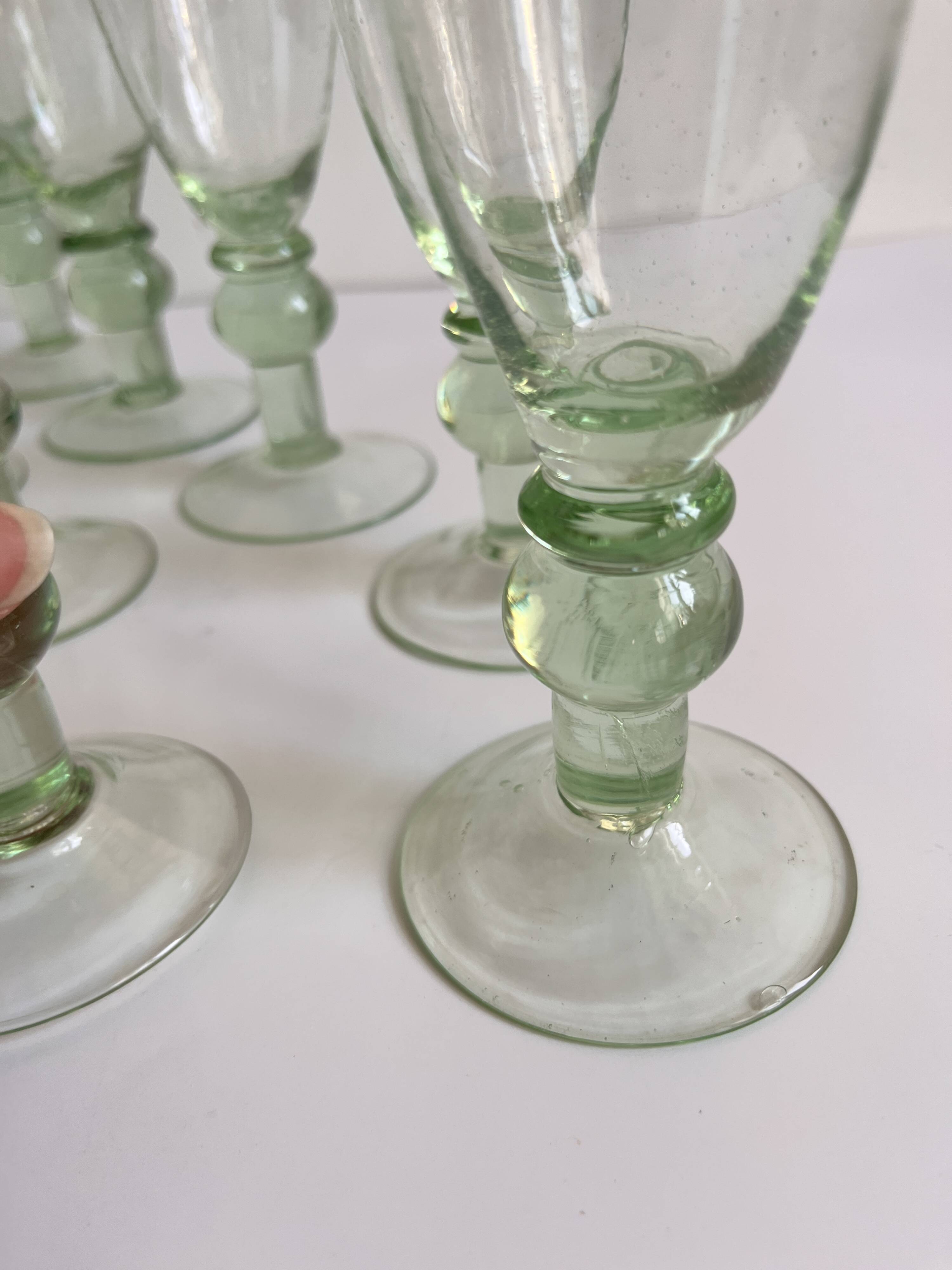 Bubbled glass flutes Montauroux