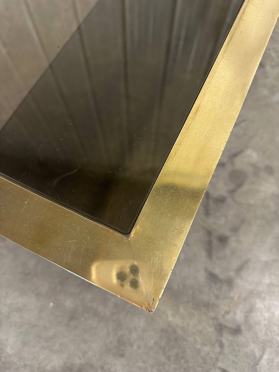 Vintage Guy Lefèvre gold coffee table 1970s