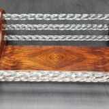 Wooden and crystal basket: Art Deco
