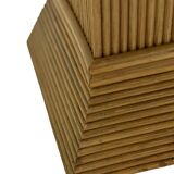 Vintage Rattan Column Planter Bamboo Bohemian Pillar '70s Rattan Mcguire