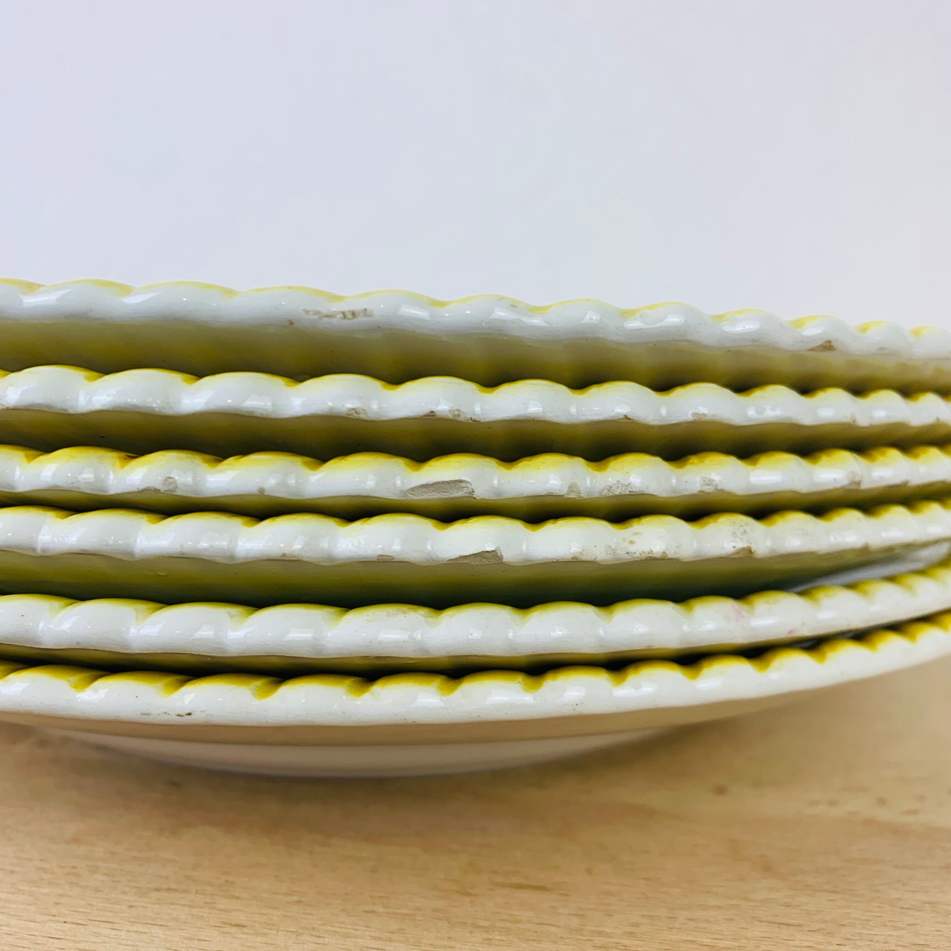 Set of 6 vintage earthenware dinner plates.