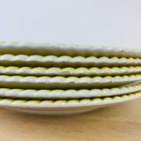 Set de 6 assiettes plates en faïence vintage