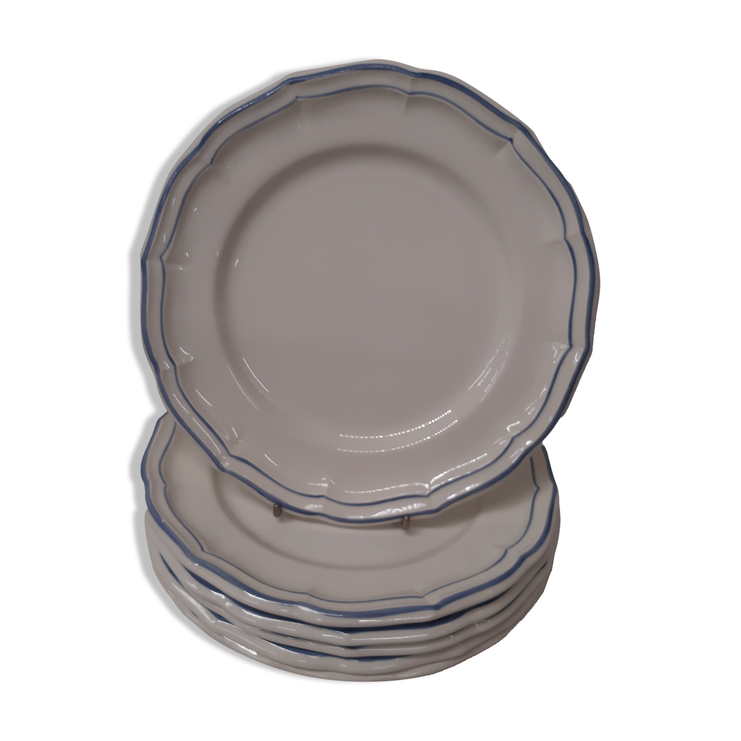 Set of 6 extra flat plates collection fillets blue