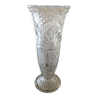 Carved glass vase