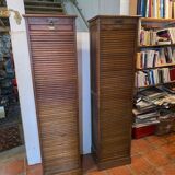 Pair of oak curtain file cabinets