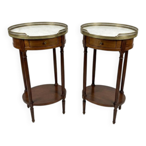 Paire tables chevet - xvi marbre
