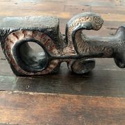 Brutalist sculptural candlestick attributed to Elisabeth Vandeweghe - 70s