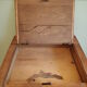 With knocking down old wooden school desk