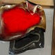 glazed red ceramic vide-poche signed - 1960s