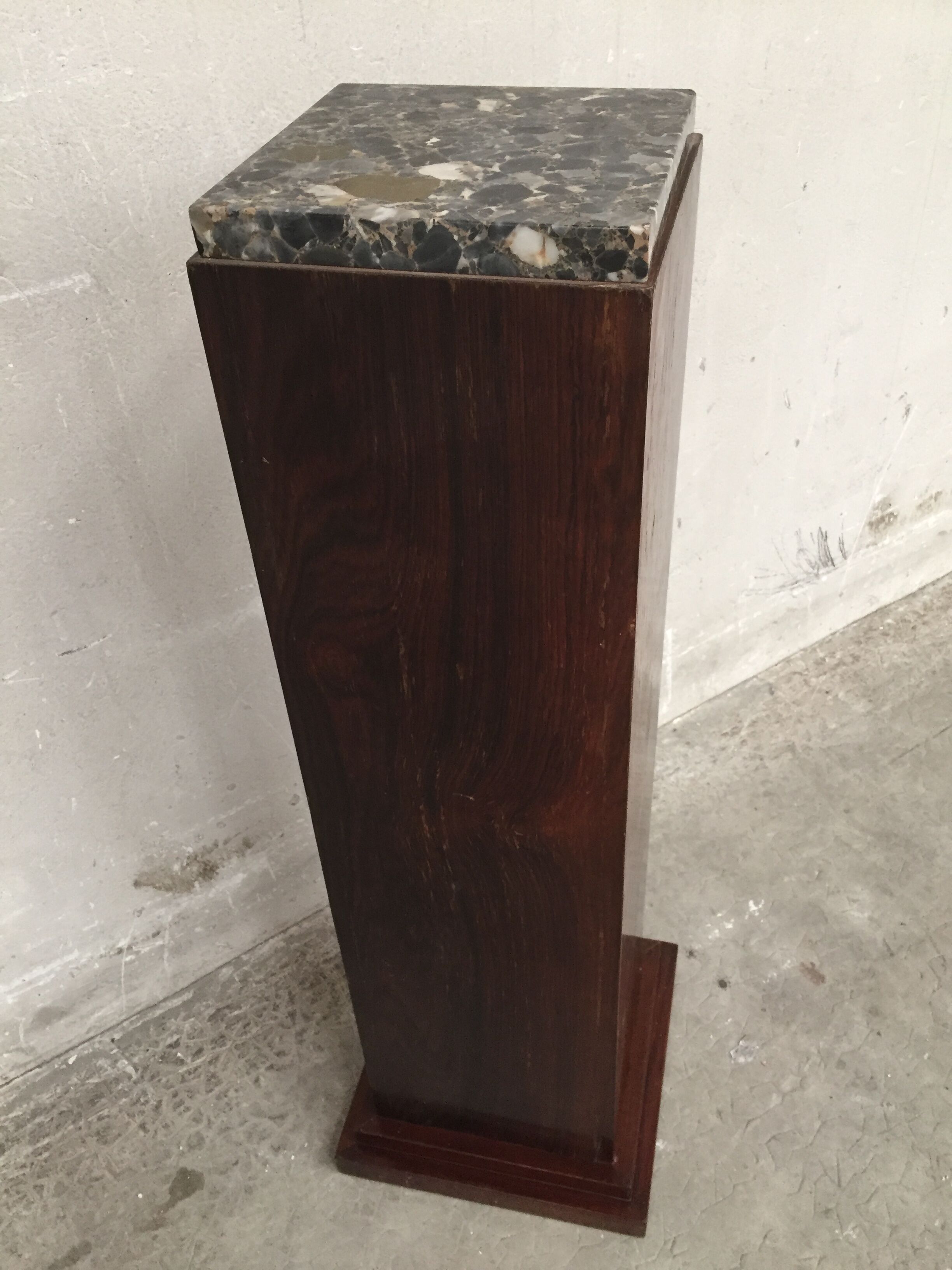Art deco rosewood and marble column
