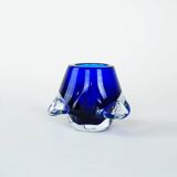 Cobalt glass candlestick, Italian design, 1960s, made in Italy