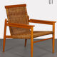 Fauteuil vintage en osier édité par Uluv 1960