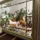 Beveled wooden mirror with glazing beads