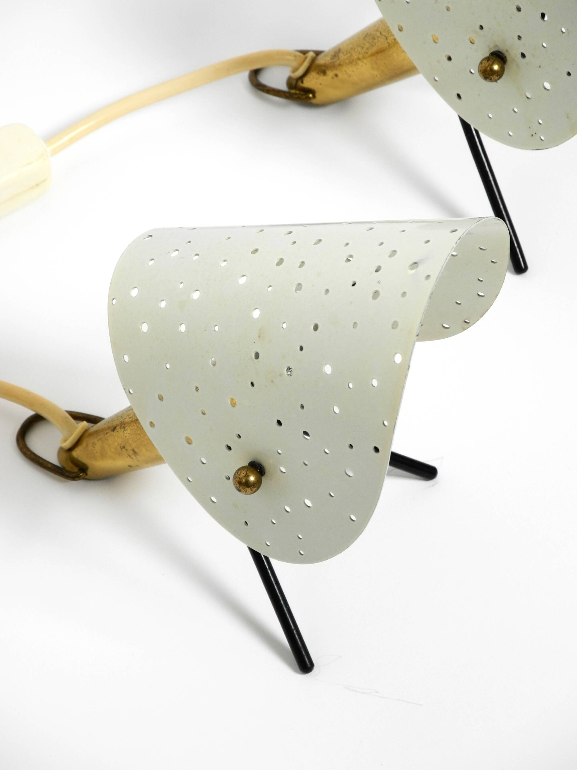 Pair of Mid Century Modern metal brass table and wall lamps by Ernest Igl