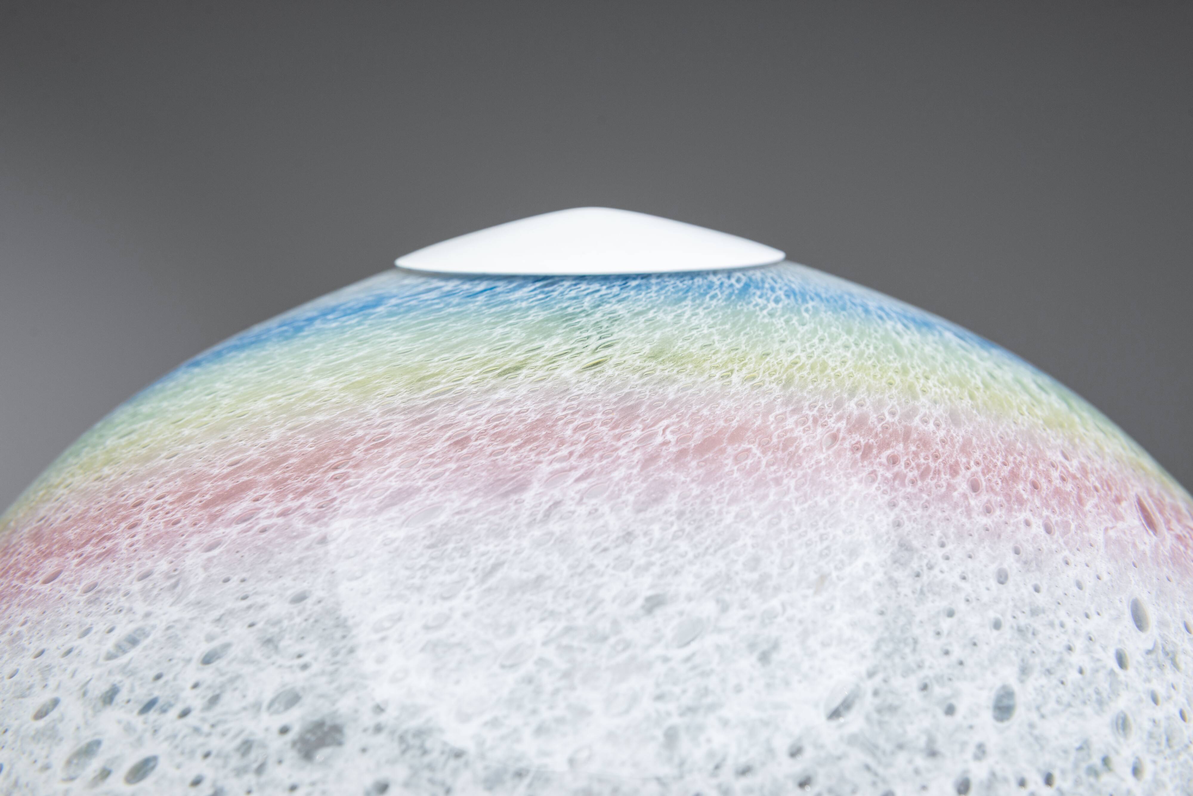 Doria table lamp in bubble glass with rainbow coloured details