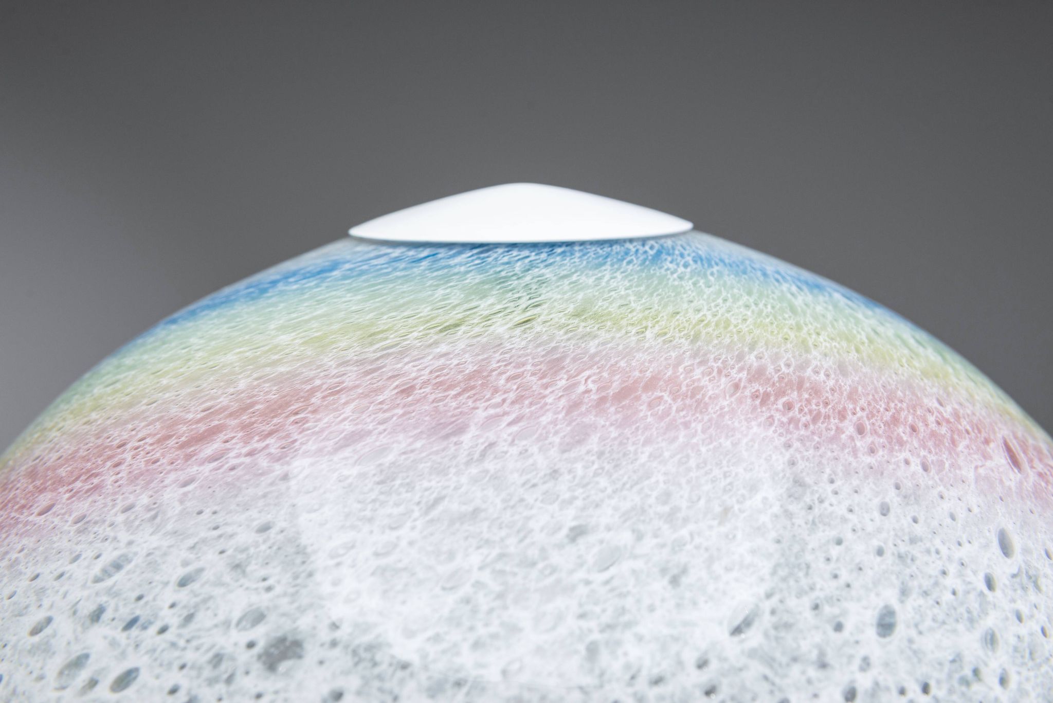 Doria table lamp in bubble glass with rainbow coloured details