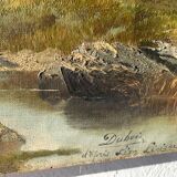 Old oil painting on canvas
