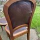 6 Louis XVI style chairs in solid beech and Cordovan leather, 1900
