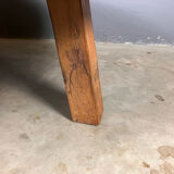 Brutalist oak coffee table thee legs