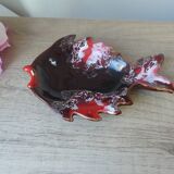 Butter dish set with butter knife in the shape of a colorful fish, Vallauris style