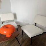 Vintage armchairs curly wool